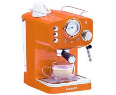 Oursson Kaffeemaschine, 15 Bar Espressomaschine, Espresso-Siebträgermaschine, Milchaufschäumer für Cappuccino und Latte, 1.5L Tank, (Orange) EM1500/OR