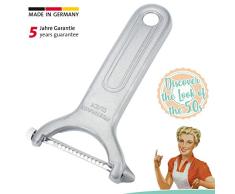 Westmark Gemüse-Schäler mit grob gezackter Klinge, Retro Design, 12,8 x 7,7 cm, Julienne Schneider Quick Spezial Retro-Look, Aluminium-Beschichtung/ Edelstahl, 6096RT60