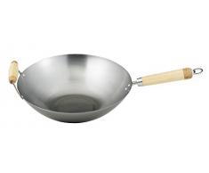 Helen Chens Asian Kitchen 14-inch Carbon Steel Wok Stir Fry Pan with Bamboo Handles