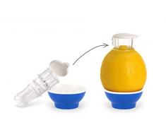 Patent-Safti Entsafter I Der Originale Safti Ausgießer für Zitronen, Orangen etc. I Einfacher als Jede Zitronenpresse oder Saftpresse I BPA frei, (Blau)