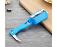Fisch-Haut-Bürsten-Scraping Fischerei-Skala Pinsel Reiben entfernen Schnell Fischmesser Reinigung Peeler Scaler Scraper mutfak Malzemeleri 79 (Farbe : Blue)