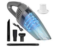 YUNKE Autostaubsauger, 5KPa Super Suction Cordless Handstaubsauger, wiederaufladbarer Autostaubsauger mit leichtem Nass-Trockensauger für Haus und Auto