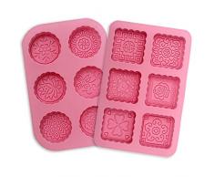 Amison 2pcs 6 Hohlräume Silikonform Seifenformen Silikon Seifenform für Seife, Backen