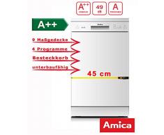 Amica GSP 14746 W Semi integrierter 9places A + + Spülmaschine – Geschirrspülmaschinen (Semi Integriert, weiß, Slimline (45 cm), Knöpfe, 1,5 m, 1,5 m)