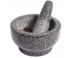 KÜCHENMÖRSER MÖRSER GRANIT POLIERT mit STÖßEL MASSIV NATURSTEIN SCHWER 312008