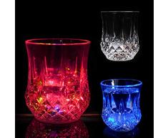 Verlike LED-Biergläser Champagnergläser mit LED-Beleuchtung, flüssigkeitsaktivierte Gläser