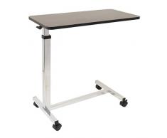 Bett-Tisch mit Rollen, nicht kippbar, 38,1 x 76,2 cm, höhenverstellbar, hydraulisch, arretierbare Lenkrollen, Laptop-Tisch für Bett, Bett-Tablett zum Essen, nach Krankenhaus-Bett-Standards