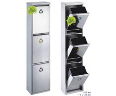 Made for us 45 L Edelstahl Wand-Abfalleimer 3x15 L Mülleimer 3-Fach Mülltrennung 3er Müll-Trennsystem 45 Liter Abfallsammler zur Abfall-Trennung