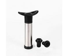 Vakuum-Weinpumpe aus Edelstahl, mit 2 wiederverwendbaren Verschlüssen