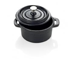 Cocotte Gusseisen schwarz runde Form 10 cm Ø und 8 cm Höhe