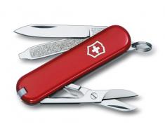 Victorinox Taschenmesser Classic SD (7 Funktionen, Schere, Nagelfeile mit Schraubendreher) rot, 58 mm