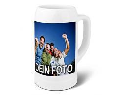 PhotoFancy® - Bierkrug mit Foto Bedrucken - Krug Personalisieren - Humpen mit eigenem Motiv selbst gestalten (Maßkrug 1 L)