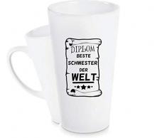 Shirtinstyle Konische Keramiktasse groß, Diplom Beste Schwester der Welt