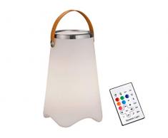 meineWunschleuchte 3in1 LED Leuchte CALLOON mit Bluetooth Lautsprecher und Fernbedienung – RGB Farbwechsel & Flaschenkühler mit praktischem Ledergriff, Höhe 38cm- für Indoor & Outdoor (IP44)