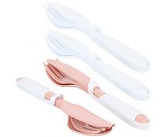 com-four® 12-teiliges Mehrweg-Besteck-Set, Messer, Gabel und Löffel für Camping [Auswahl variiert] (12-teilig - Besteckset)