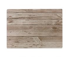 Wandkings Glasschneidebrett „Helles, rustikales Holz“ - Glasschneideplatte, Schneidebrett aus Glas, Frühstücksbrettchen