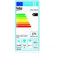 Beko WYA 71483 LE Waschmaschine Frontlader / A+++ / 1400 UpM / 171 kWh/Jahr / 7kg / Weiß / 9020 L/Jahr / LC-Display / Mengenautomatik / Aquastop / Watersafe+ / Aquawave Schontrommel / besonders leise