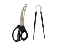 UPKOCH Küchenschere Edelstahl Grill Fleischschere Und Clip Fleischschere Schere Klemme Küchengerät Schwarz
