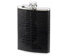 15cm Taschenflasche mit schwarzer Belederung