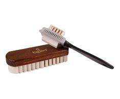 biped Schuhbürsten Set für Rauleder - 1x Kreppbürste und 1x Stielbürste mit intergriertem Radierer und Messingdraht z2684