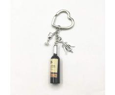 Weinflasche Schlüsselanhänger Schlüsselanhänger Cheers Gifts für Weinliebhaber Weinflaschenöffner Mode Handmade Resin Keychain
