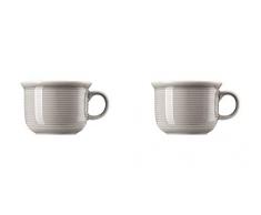 Thomas Trend Colour/Farben - Espresso-Obertasse - 2er-Set - Mokka Tasse Mokkatasse Porzellan Geschirr (Moon Grey (Mond-grau), 2)