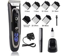 Haarschneidemaschine Herren, 11-In-1 Profi Bart und Haarschneider Set, 28 Längen 7 Aufsätze, Haarschneidegerät für Akku- und Netzbetrieb, Haartrimmer mit Keramik-/Titaniumklingen Männer Haar Rasierer