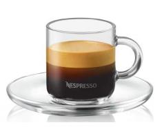 Nespresso vertuo Espresso-Set 2 Gläser 2 Untertassen 2 Teelöffel