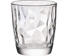Bormioli Rocco 350200 Diamond Trasparente Trinkglas, Wasserglas, Saftglas, 305ml, Glas, transparent, 6 Stück