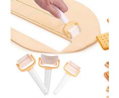 Colmanda Cookies Maker, 3 Stück DIY Rolling Cookie Gebäck Scheiben Teigschneider Ravioli Ausstecher Teigschneider Keks für Plätzchen Dumpling Multifunktionale Küchenwerkzeug Zubehör