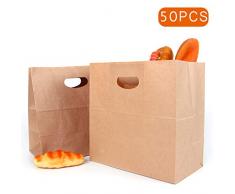 25 Stk.Geschenkpapiertüten Pack Kraft Food Bags Verpackungspapier Brotlaib Backbeutel Lunchbeutel Haltbare Kraftpapiersäcke, Snackbeutel, Brottaschen, Takeout-Beutel, recyceltes Kraftpapier