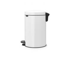Brabantia Treteimer mit Inneneimer aus Kunststoff, stahl, Weiss, 12 Liter
