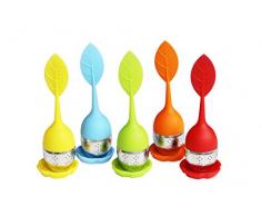 Fanaticism Silikon Teeei 5 Stück Set mit blau, rot, orange, gelb und grün