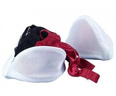 2er Set WENKO Feinwäschenetz Weiß mit Reißverschluss - BH-Wäschenetz - Polyester - 21 x 12 x 11 cm