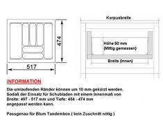Orga-Box® Besteckeinsatz I Besteckkasten 517 x 474 mm für Blum Tandembox+ ModernBox Modern Box 60er Schrank