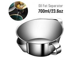 Ölsieb, Öl Suppe Trenner Schüssel Öl Fettabschöpfer Topf Multi Ölsieb, Fett Ölabschöpfer, 304 Edelstahl, Schüssel Mit Grif 700 Ml Große Kapazität