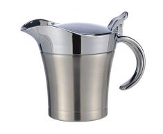 Land-Haus-Shop Edelstahl Thermo Sauciere Soßenkanne doppelwandig für Bratensoße Servier Kanne Schüssel Soßenschale Gießer (1 Stück)