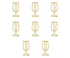 MoGist 8 TLG Metall Büroklammer Nette Kreative Weinglas Form Papier Clips Büro Aktenklammern Passend für Dekorative Grußkarten Lesezeichen