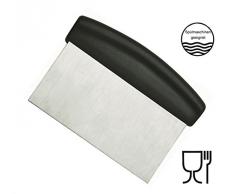 Kerafactum Teigschneider Teigschaber Teigspachtel Teig Spachtel mit schwarzem Griff zur Teigbearbeitung Schaber für Teigabstecher Schlesinger aus Edelstahl 15 cm Bäckerspachtel mit ABS Backhelfer