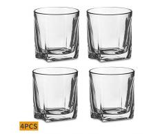 Amisglass 4er Set Whisky Gläser, Bleifrei Kristallglas, Bargläser-Set, Whiskey Glas, 295ml, Hochwertig, Perfect Serve