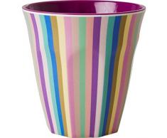 Reis Medium Melamin-Tasse zweifarbig Multicolor Streifen Print