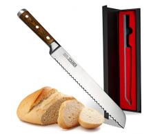 Zolmer® Profi Brotmesser - Gefertigt aus deutschem Carbon-Edelstahl und Pakkaholz - Vom Hobby- zum Meisterkoch! - Rostfrei - Antihaftbeschichtung - Inkl. Geschenkbox