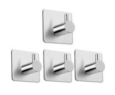 Haken Selbstklebende, Handtuchhaken ohne Bohren Edelstahl Handtuchhalter Selbstklebend Wandhaken Bademantelhaken Klebehaken für Küche und Badzimmer, 4 Stück