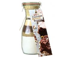 Backmischung im Glas für Schokoladen-Mandel-Brownies – Raffinierte Geschenkidee für Backfreunde – Backzutaten im Weckglas für die einfache Zubereitung – Gourmet Kuchen-Back-Mischung von Feuer & Glas