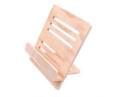 Mini Notenständer Halter Ständer aus Holz für iPad, Buch und Kochbuch, Tragbar, leicht