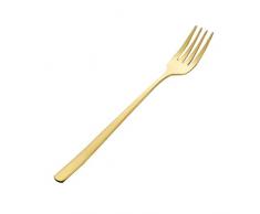 Gazechimp Kuchengabel, Dessertgabel, mit Lange Griff, aus Edelstahl - Gold, 20,5 x 2,3 cm