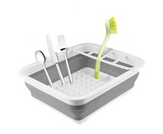 Premium Faltbar Geschirr Abtropfgestell - Zusammenklappbar Geschirr Abtropfständer, Besteck Abtropffläche - Platzsparer für Kleine Küche, Camping & Reise - Durabel & Leicht - 37,5 cm x 29,5 x 12 cm