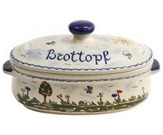 vivApollo Brottopf Brotkasten Brotkorb Original westerwälder Kannenbäckerland salzglasierte Steinzeug Keramik (groß Idas Garten)