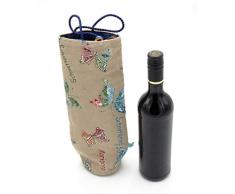 Flaschentasche, Tasche für Weinflasche, Wein Verpackung, Flaschenhülle, Geschenktasche Wein, Wiederverwendbare Geschenktasche Schmetterlinge