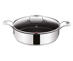 Tefal E79071 Jamie Oliver Induction Servierpfanne mit 2 Seitengriffen und Glasdeckel, 25 cm, 2,8L, Edelstahl